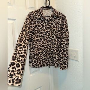 Leopard Print Long Sleeve Dress Shirt – Size Medium (Runs Large)
